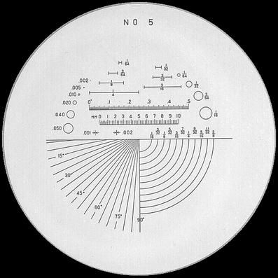 Reticule plate Ø 26 mm, for magnifier 7x, black, n° 5