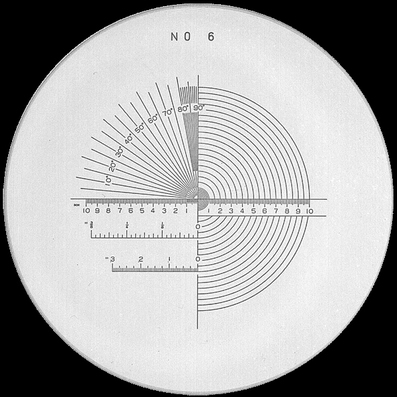 Schaal Ø 26 mm, voor meetloep 7x, zwart, n° 6