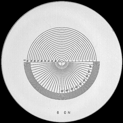 Schaal Ø 26 mm, voor meetloep 7x, zwart, n° 9