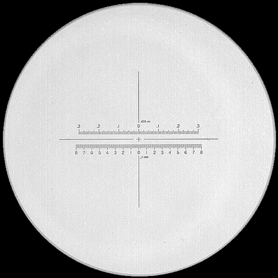 Schaal Ø 35 mm, voor meetloep 10x, zwart, n° 14