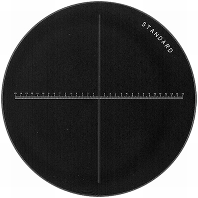 Reticule plate Ø 35 mm, for magnifier 10x, white, 30/0,1 mm