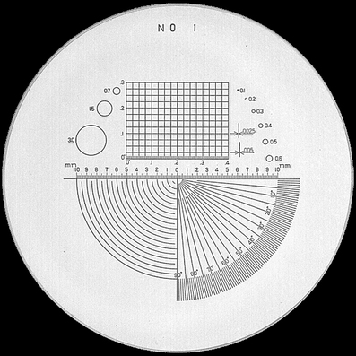 Reticule plate Ø 26 mm, for magnifier 7x, black, n° 1