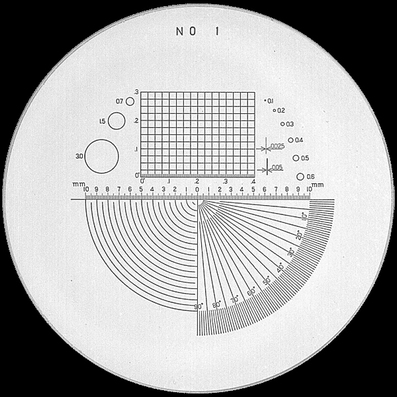 Schaal Ø 26 mm, voor meetloep 7x, zwart, n° 1