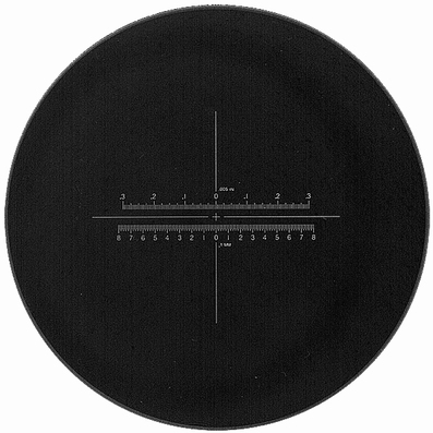 Reticule plate Ø 35 mm, for magnifier 10x, white, n° 14