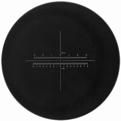 Reticule plate Ø 35 mm, for magnifier 10x, white, n° 14