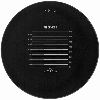 Reticule plate Ø 35 mm, for magnifier 10x, white, n° 3