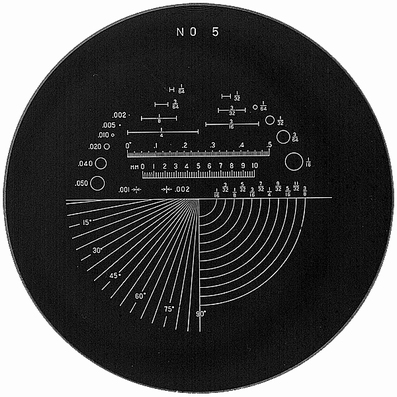 Schaal Ø 35 mm, voor meetloep 10x, wit, n° 5