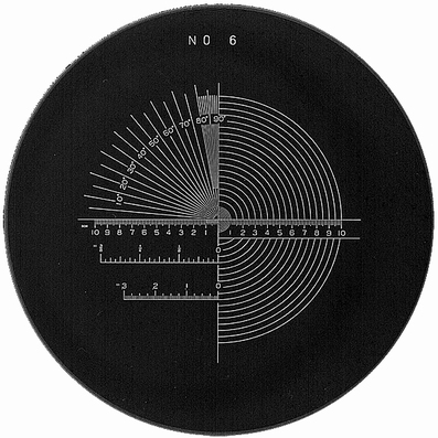 Schaal Ø 35 mm, voor meetloep 10x, wit, n° 6