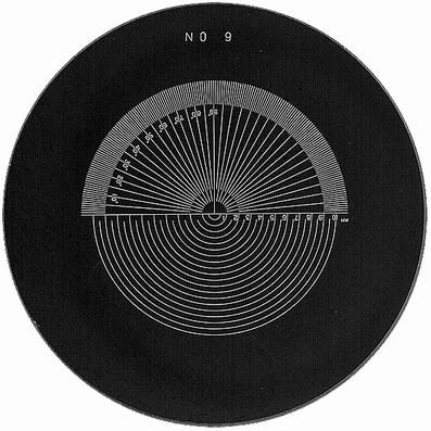 Schaal Ø 35 mm, voor meetloep 10x, wit, n° 9