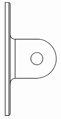 Dos à oreille verticale, comparateurs Ø40 mm, alésage Ø5 mm