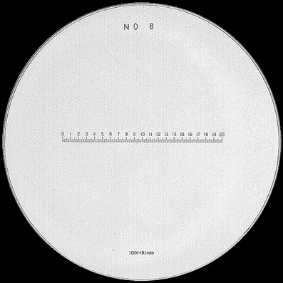 Schaal Ø 35 mm, voor meetloep 10x, zwart, n° 8