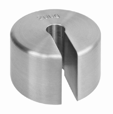 Slotted weight M1, finely turned stainless steel, 1 g ± 1 mg