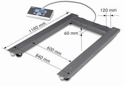 Pallet scale UIB, 3000kg/1000 g, 1190x840 mm