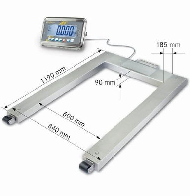 Pèse palettes inox UFN, 600kg/0.2kg, 1190x840 mm (M)