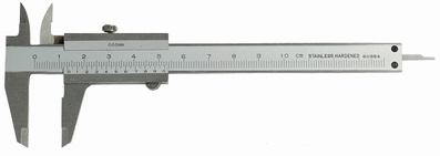 Small vernier caliper, 100 mm, 30/17 mm, 1/20, rec