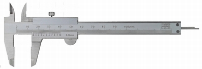 Small vernier caliper, 100 mm, 30/17 mm, 1/50, rec
