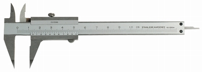 Petit pied à coulisse à vernier, 100 mm, 30/17 mm, 1/20, rec