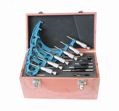 Set 6 outside micrometers,  Ø6.5 mm, 0.5mm, 0~150 mm