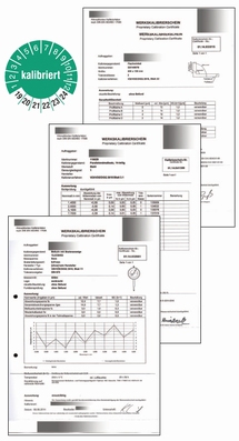 VDI/VDE/DGQ-certificaat voor dig. meetklok ≤100 mm