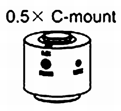 Monture C, coefficient 0.5x (focus ajustable)