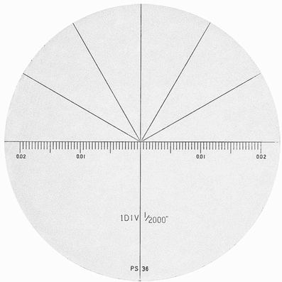 Reticle for microscope 2008-75, angle inch