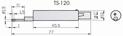 Taster voor meting in boringen Ømin 2 mm, Lmax 9 mm