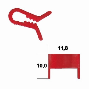 Box of 100 holding clips XLIP, red plastic