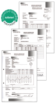 VDI/VDE/DGQ calibration certificate for heigt gauge 0~300 mm