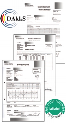 VDI/VDE/DGQ certificate for caliper gauge set 318.207.N