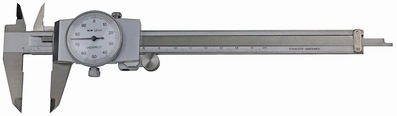 Pied à coulisse à horloge, DIN 862, 200 mm / 0.01 mm