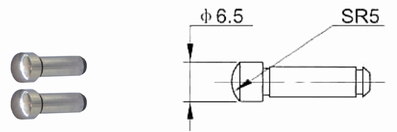 Pair of spherical inserts Ø 6.5 mm, shaft Ø 5 mm