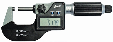Micromètre d'extérieur digital, Ø6.5 mm, 2 mm, 0~25 mm