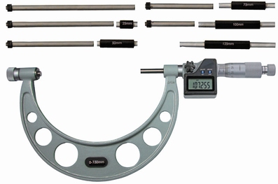 Outside digital micrometer, Ø6.5 mm, 0.5 mm, 0~150 mm