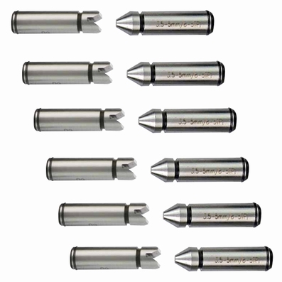 Set of 6 pair thread inserts, shaft Ø 5 mm, 55°, 60~3.5