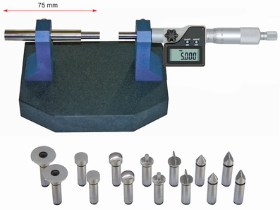 Universele meettafel met micrometer D, 75 mm, 0~25 mm