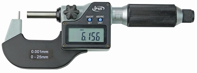 Digital micrometer for tube, anvil Ø 1.8 mm, 0~25 mm