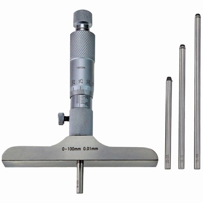 Depth micrometer, flat, 0~100 mm