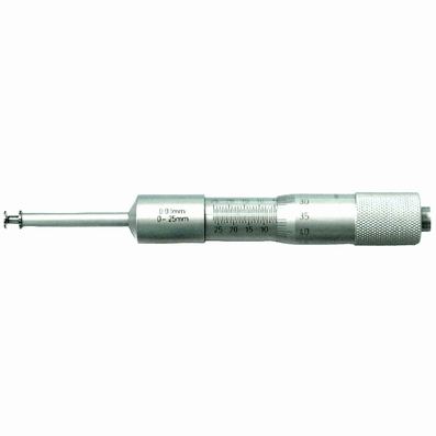Micrometer for inside groove, 0~25 mm, 178 mm, 0.01 mm