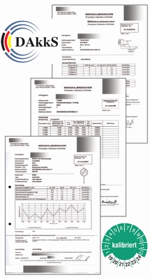 Certificat VDI/VDE/DGQ micromètre pour gorge d'intérieur