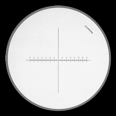 Réticule Ø26 mm, pour loupe 2016, noir, gradué 14/0.1 mm