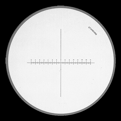 Reticule plate Ø 26 mm, for magnifier 2016, black, 14/0.1 mm