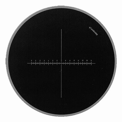 Reticule plate Ø 25 mm, for magnifier 2016, white, 14/0.1 mm