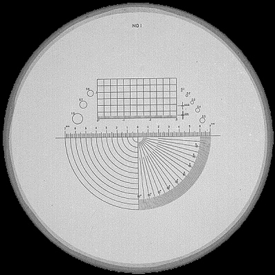 Reticule plate Ø 26 mm, for magnifier 2016, black, n° 1