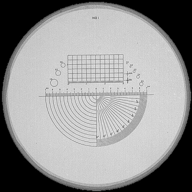 Schaal Ø 26 mm, voor meetloep 2016, zwart, n° 1