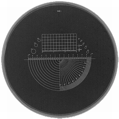 Reticule plate Ø 26 mm, for magnifier 2016, white, n° 1