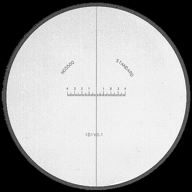 Reticule plate Ø 26 mm, for magnifier 2055, black, 8/0.1 mm