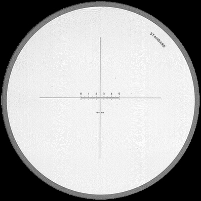 Reticule plate Ø 26 mm, for magnifier 2037, black, 5/0.05 mm