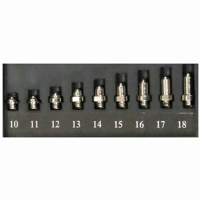 Set of 9 tips 10~18 mm, Ø 3.5 mm (M3.5)