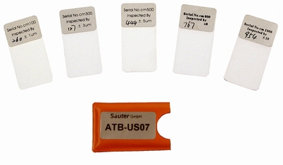 7 feuilles de calibrage 51/120/298/420/765/964/1965 µm, ± 1%