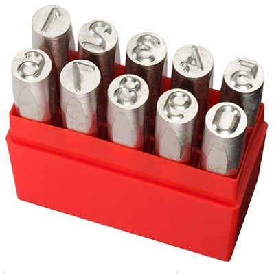 Set of 10 punches Reverse, characters 0~9, h=5.0 mm